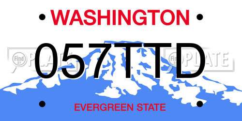 057TTD Washington License Plate