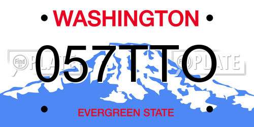 057TTO Washington License Plate