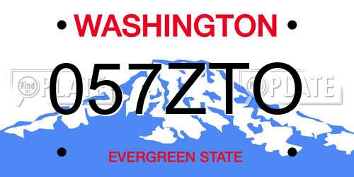 057ZTO Washington License Plate