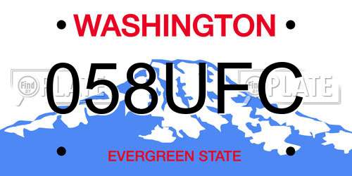 058UFC Washington License Plate