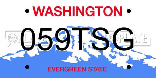 059TSG Washington License Plate
