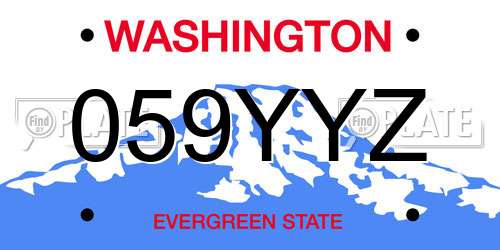 059YYZ Washington License Plate