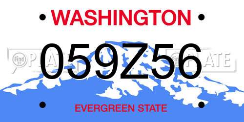 059Z56 Washington License Plate