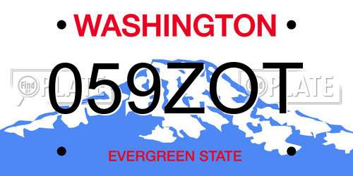059ZOT Washington License Plate