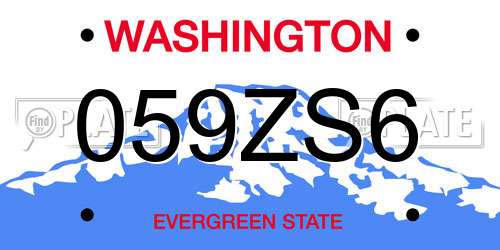 059ZS6 Washington License Plate