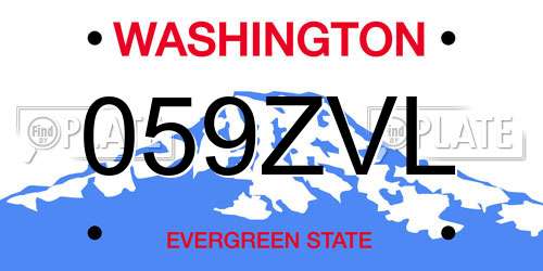 059ZVL Washington License Plate