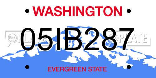 05IB287 Washington License Plate