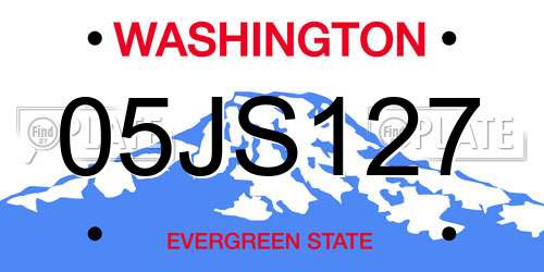 05JS127 Washington License Plate