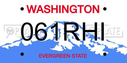 061RHI Washington License Plate