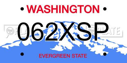 062XSP Washington License Plate