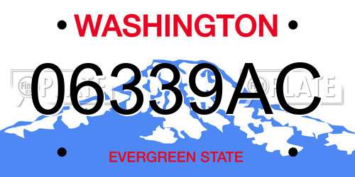 06339AC Washington License Plate