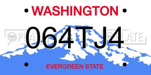 064TJ4 Washington License Plate