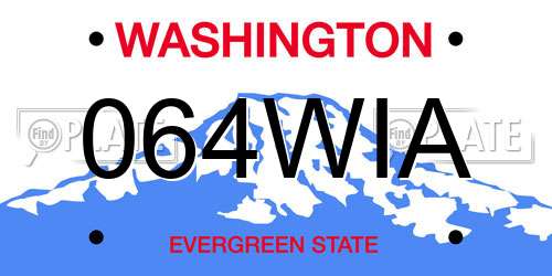 064WIA Washington License Plate