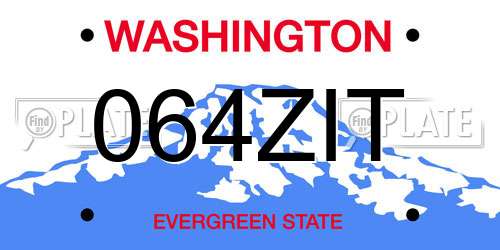 064ZIT Washington License Plate
