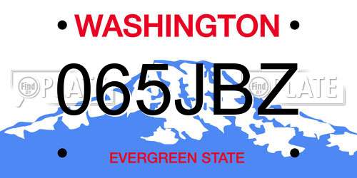 065JBZ Washington License Plate