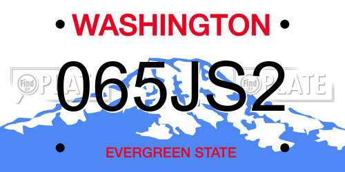 065JS2 Washington License Plate