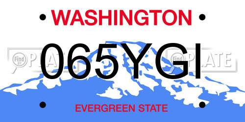 065YGI Washington License Plate