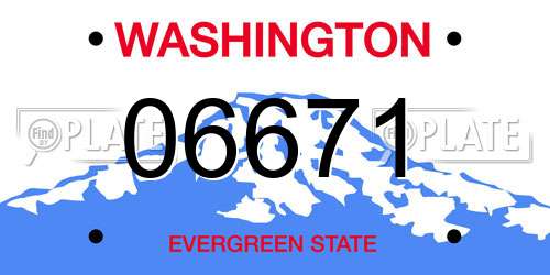 06671 Washington License Plate