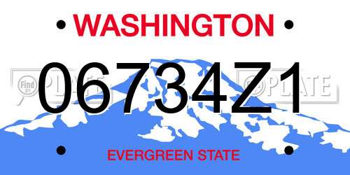 06734Z1 Washington License Plate