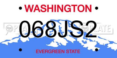 068JS2 Washington License Plate