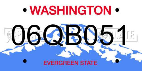 06QB051 Washington License Plate