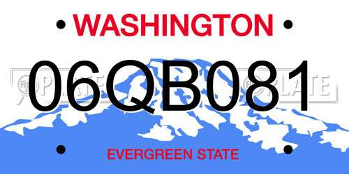 06QB081 Washington License Plate