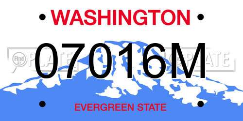 07016M Washington License Plate