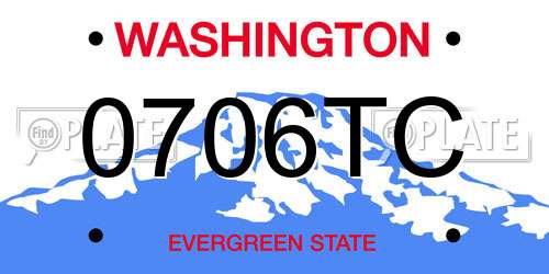 0706TC Washington License Plate