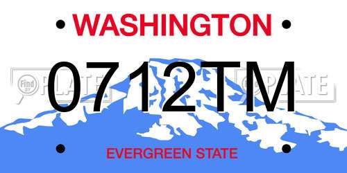 0712TM Washington License Plate