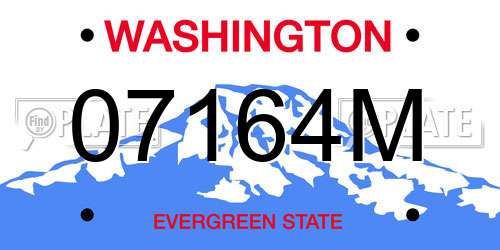 07164M Washington License Plate
