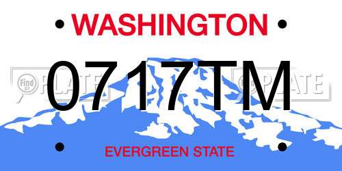 0717TM Washington License Plate