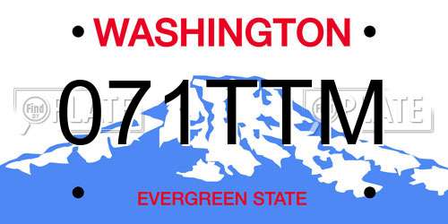 071TTM Washington License Plate