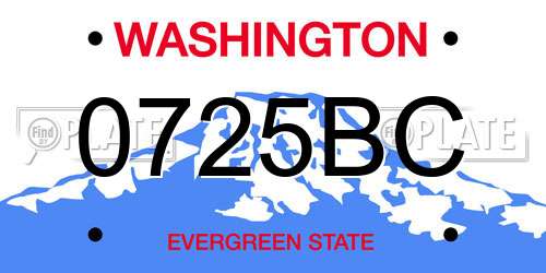 0725BC Washington License Plate