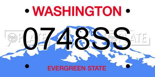 0748SS Washington License Plate