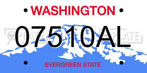 07510AL Washington License Plate