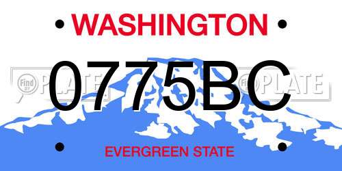 0775BC Washington License Plate