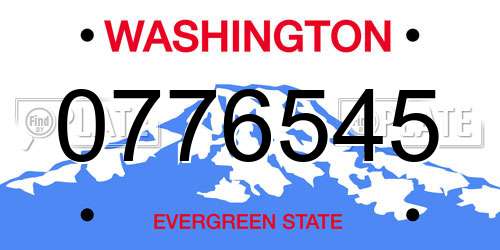 0776545 Washington License Plate