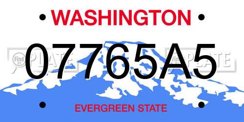 07765A5 Washington License Plate