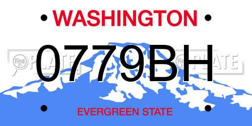 0779BH Washington License Plate