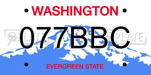 077BBC Washington License Plate