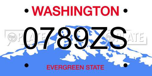 0789ZS Washington License Plate
