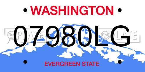 07980LG Washington License Plate