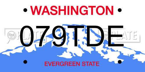 079TDE Washington License Plate