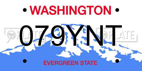 079YNT Washington License Plate
