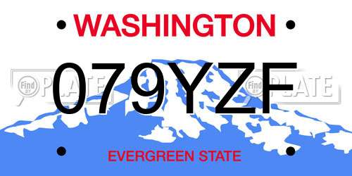 079YZF Washington License Plate