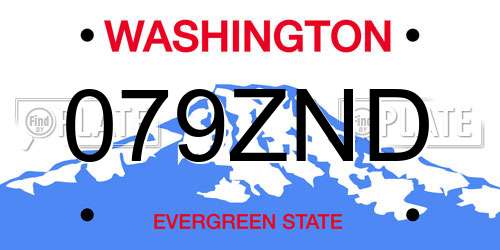 079ZND Washington License Plate