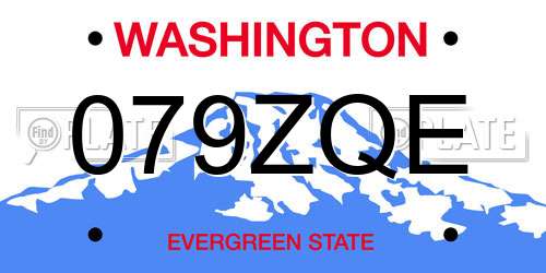 079ZQE Washington License Plate