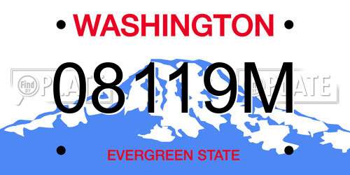 08119M Washington License Plate