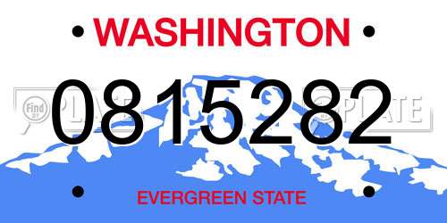 0815282 Washington License Plate