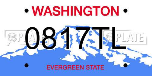 0817TL Washington License Plate